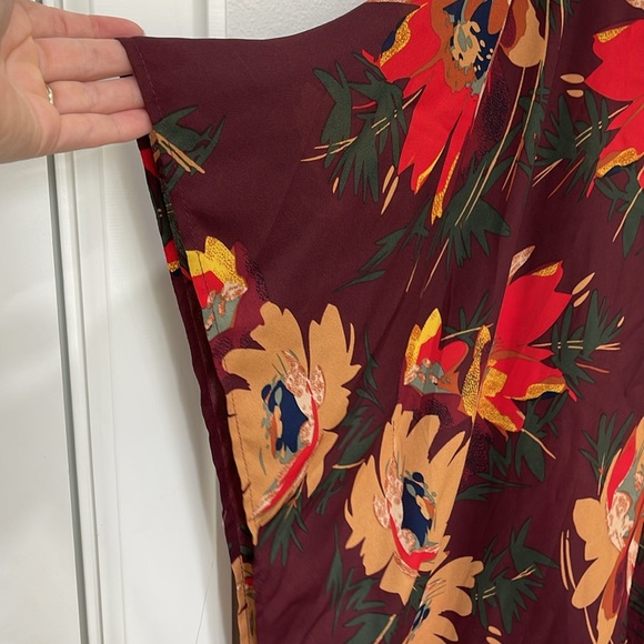 Floral Print Kimono Tassel Trim - Picture 8 of 10